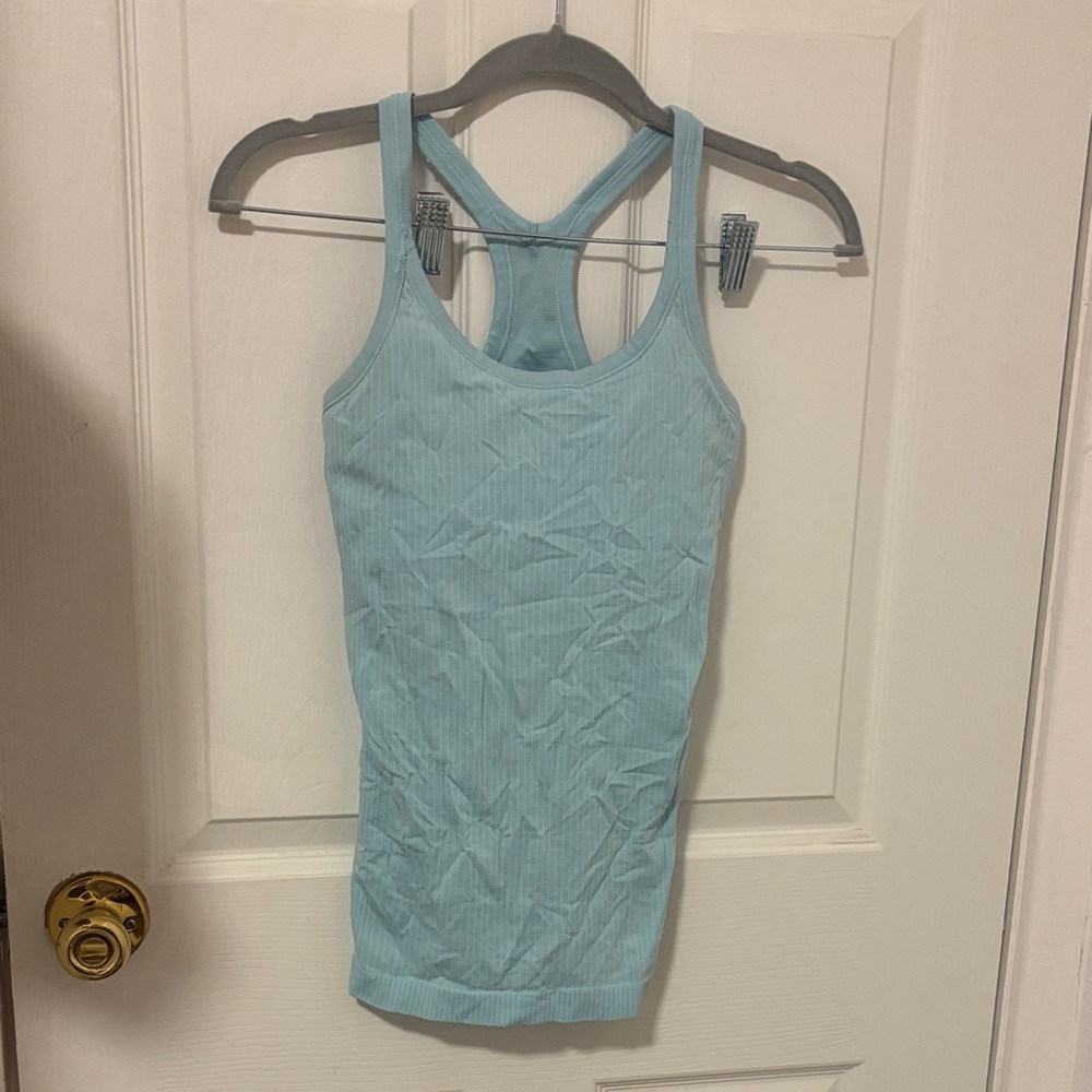 Lululemon Light Blue Ribbed Tank Top